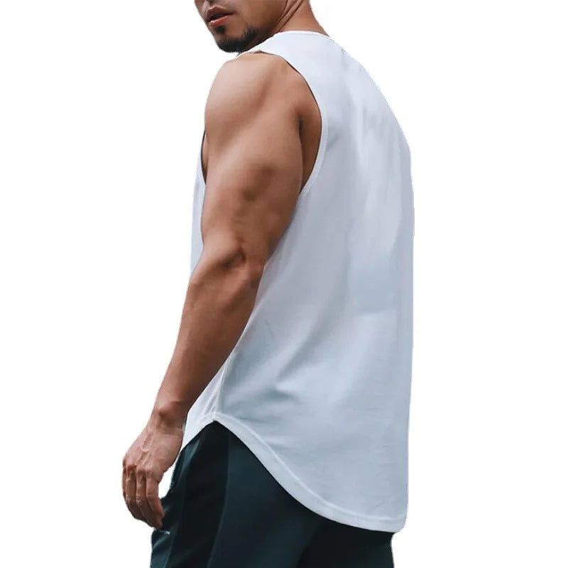 Summer Men's Gym Tank Top Fitness Training Clothing Quick-drying Loose Bodybuilding Sleeveless Shirt Men Fashion Basketball Vest