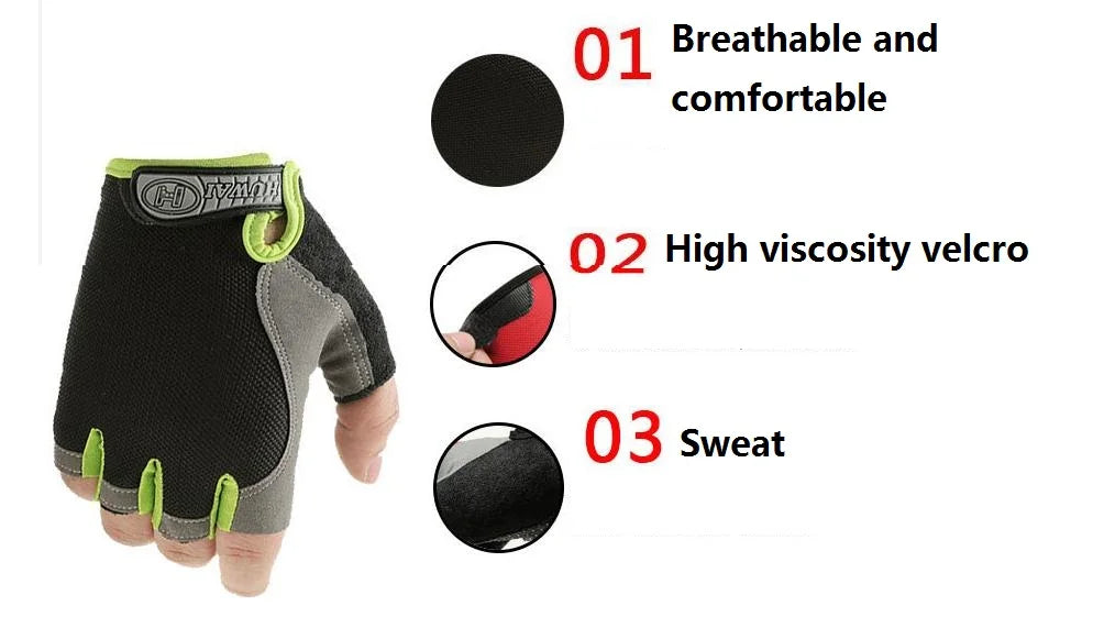 Gym Gloves Fitness Training Fingerless Men Women Bodybuilding Exercise Sports Gloves for Cycling Bicycle Anti Slip Breathable