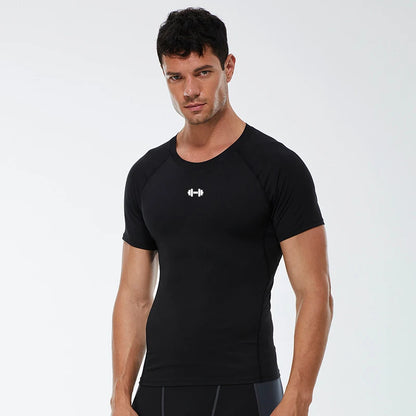 Compression T Shirt Men Summer Sportswear Running T-shirt Elastic Quick Dry Sport Tops Tee Athletic Gym Workout Shirts Men