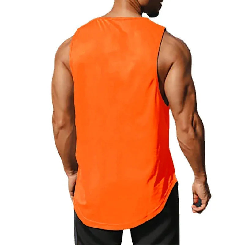 Summer Men's Gym Tank Top Fitness Training Clothing Quick-drying Loose Bodybuilding Sleeveless Shirt Men Fashion Basketball Vest