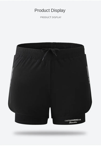 5/1Men's Aloe Pants Athletic Shorts Two-Layer Swim Trunks: Stylish, Quick-Drying & Comfortably Fit for Beach, Pool & Hot Spring!