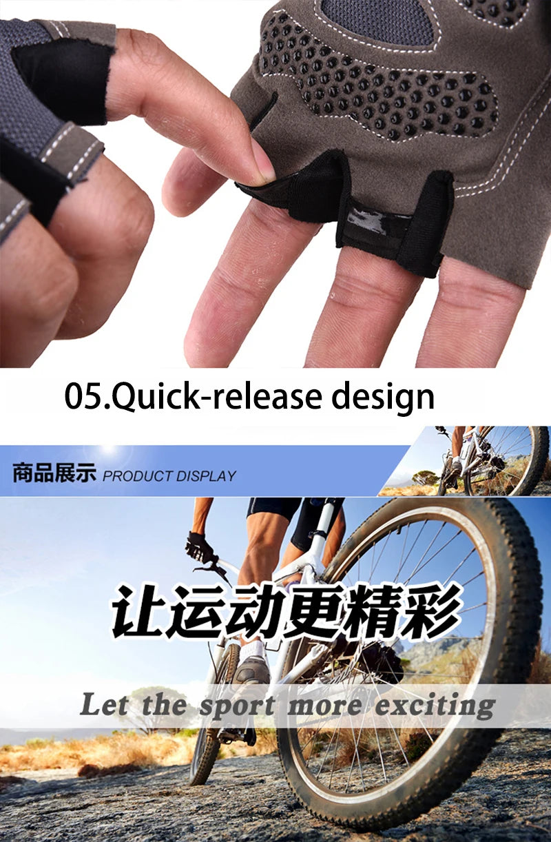 Gym Gloves Fitness Training Fingerless Men Women Bodybuilding Exercise Sports Gloves for Cycling Bicycle Anti Slip Breathable