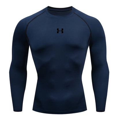 Men Running Compression T-shirt Long sleeves Sport Tees Gym Fitness Sweatshirt Male Jogging Tracksuit Homme Athletic Shirt Tops