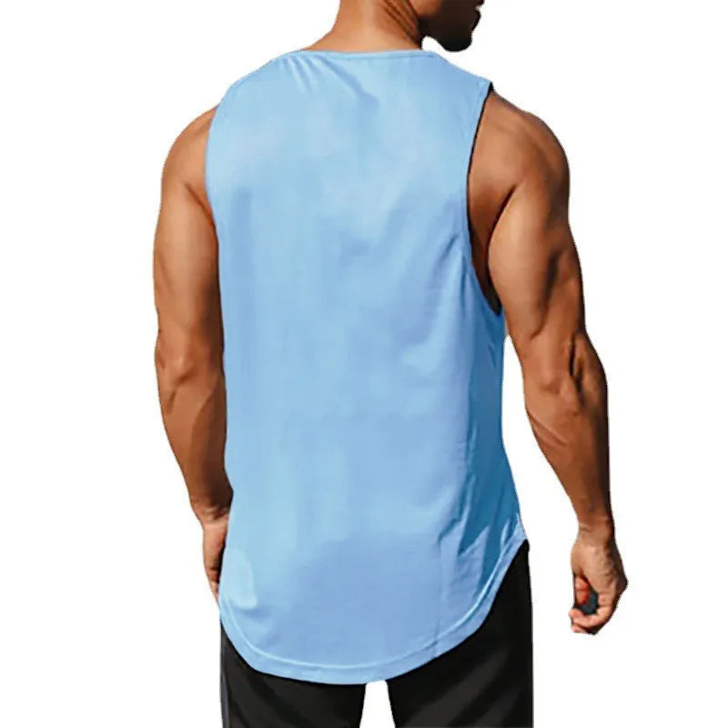 Summer Men's Gym Tank Top Fitness Training Clothing Quick-drying Loose Bodybuilding Sleeveless Shirt Men Fashion Basketball Vest